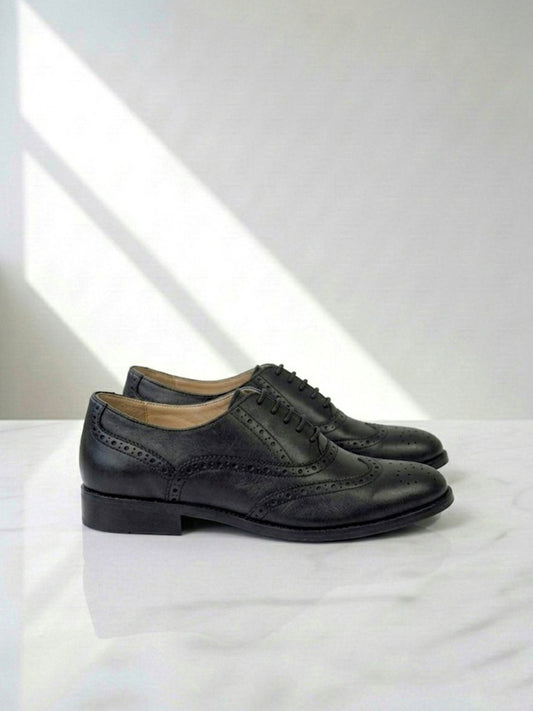 Wide Fit Oxford Brogues in Tan
