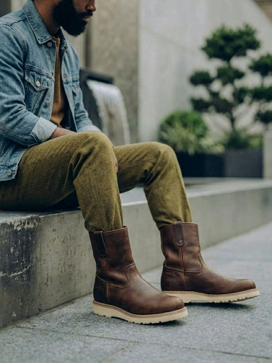 Pull On Rig Boots in Chestnut