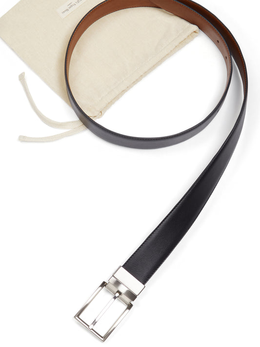3.5cm Reversible Belt in Black / Tan