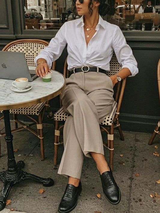 Wide Fit Oxford Brogues in Tan