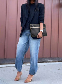 Large Essential Flat Pouch in Black