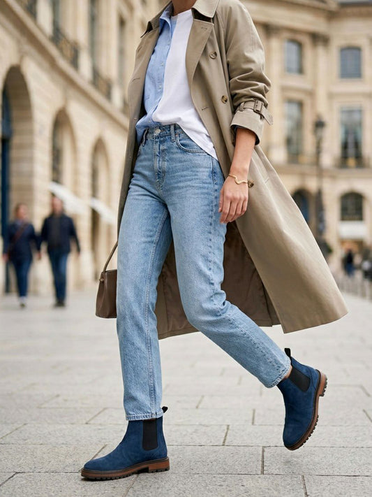 Continental Chelsea Boots in Black Vegan Suede