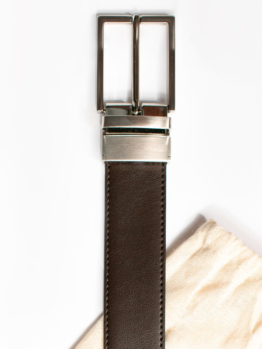 3.5cm Reversible Belt in Black / Tan