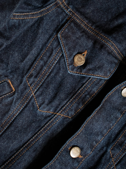 Recycled Denim Jacket in Dark Blue