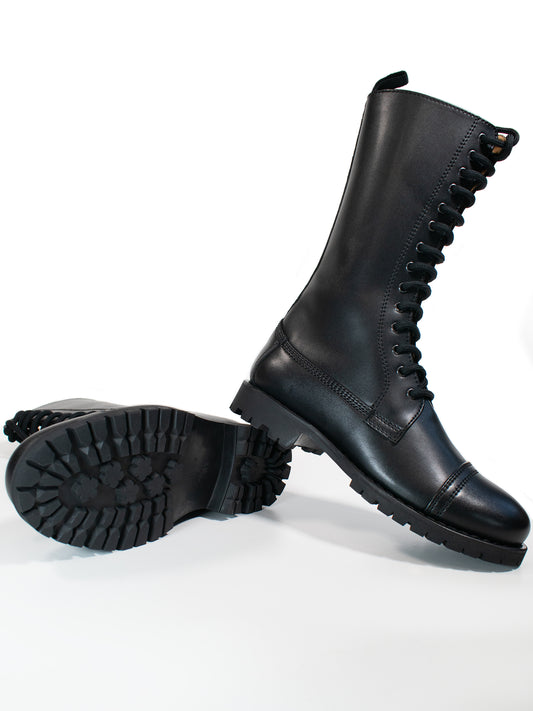 Goodyear Welt 14 Eye Boots in Black
