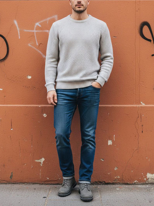 Recycled Chunky Rib in Grey Knit