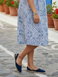 Recycled Espadrille Slingbacks in Dark Blue Canvas
