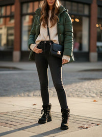 Recycled Vegan Shearling Boots in Black