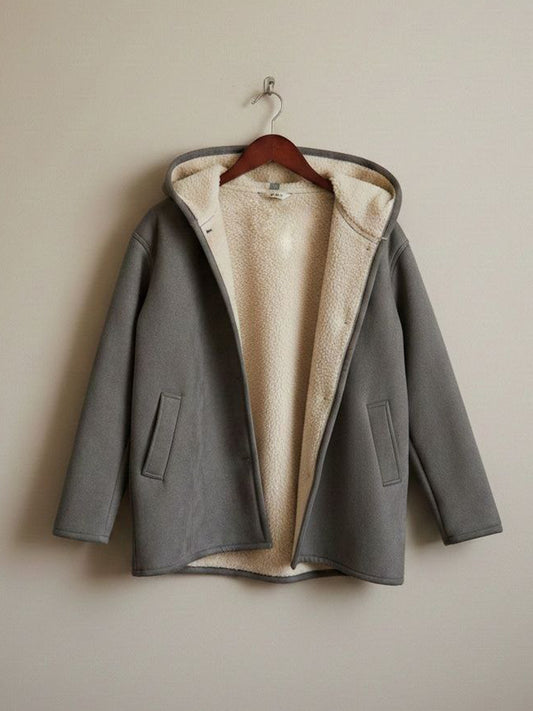 Recycled Vegan Shearling Coat in Tan Recycled Vegan Shearling