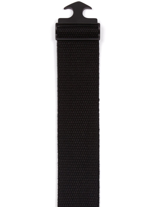 4cm Tencel & Metal Clip Belt in Black