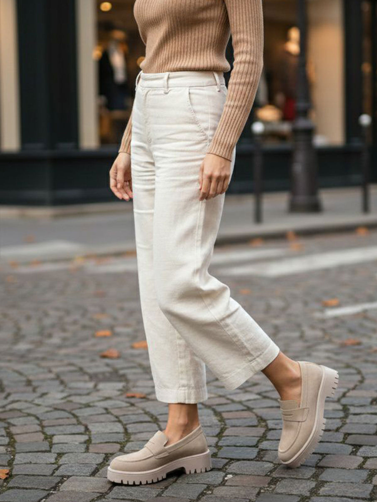 Track Sole Penny Loafers in Tan Vegan Suede