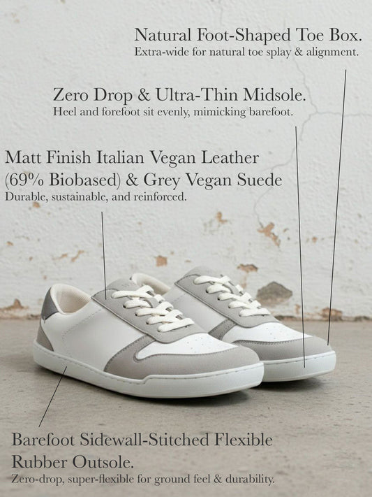 Barefoot Sneakers in White & Grey