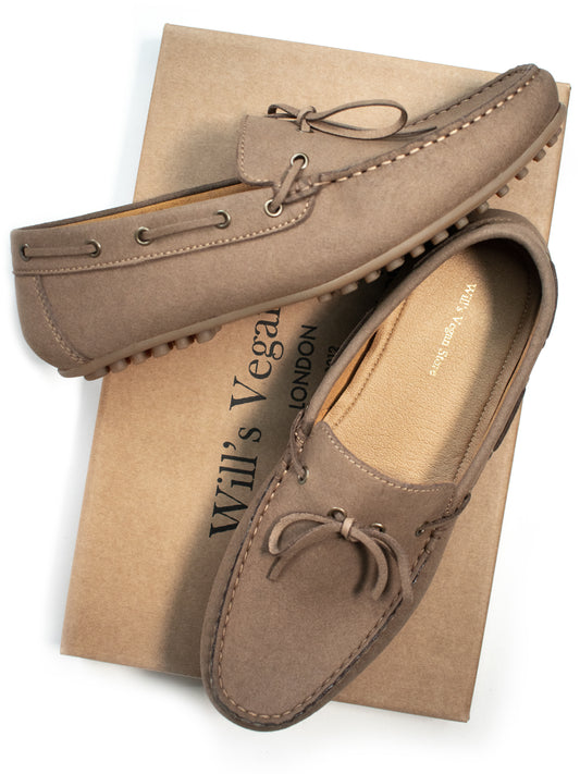 Vegan Suede Loafers in Mocha Vegan Suede