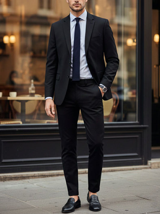 Two Piece Suit Trousers in Black