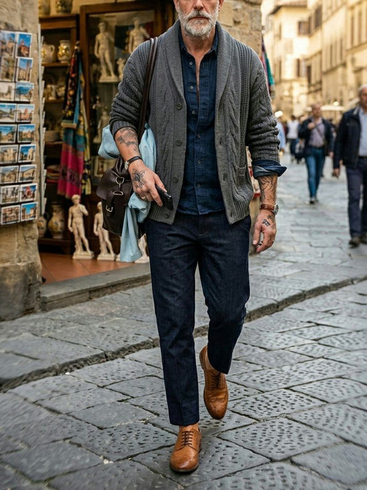 City Wingtip Brogue Oxfords in Tan