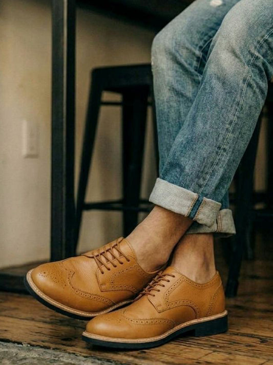 Signature Brogues in Tan & Dark Brown