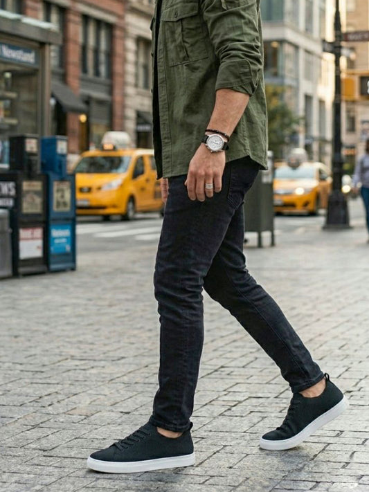 Biodegradable NY Sneakers in White knit