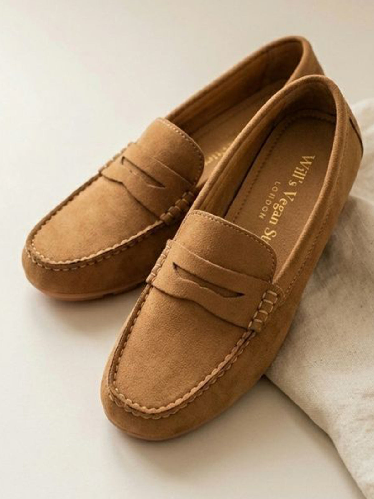Vegan Suede Penny Loafers