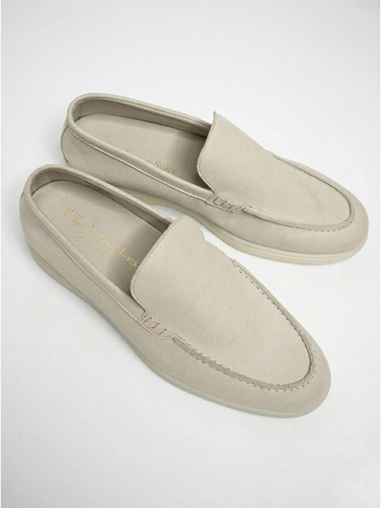 Vegan Suede Loafers in Grey Vegan Suede