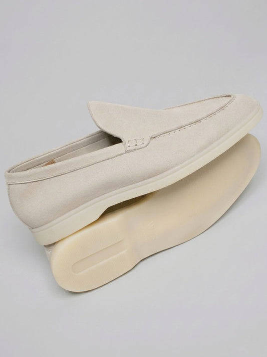Vegan Suede Loafers in Grey Vegan Suede