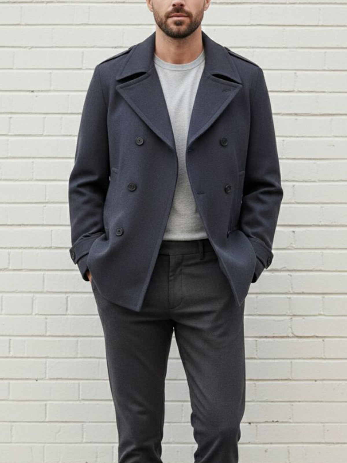 Pea Coat in Grey