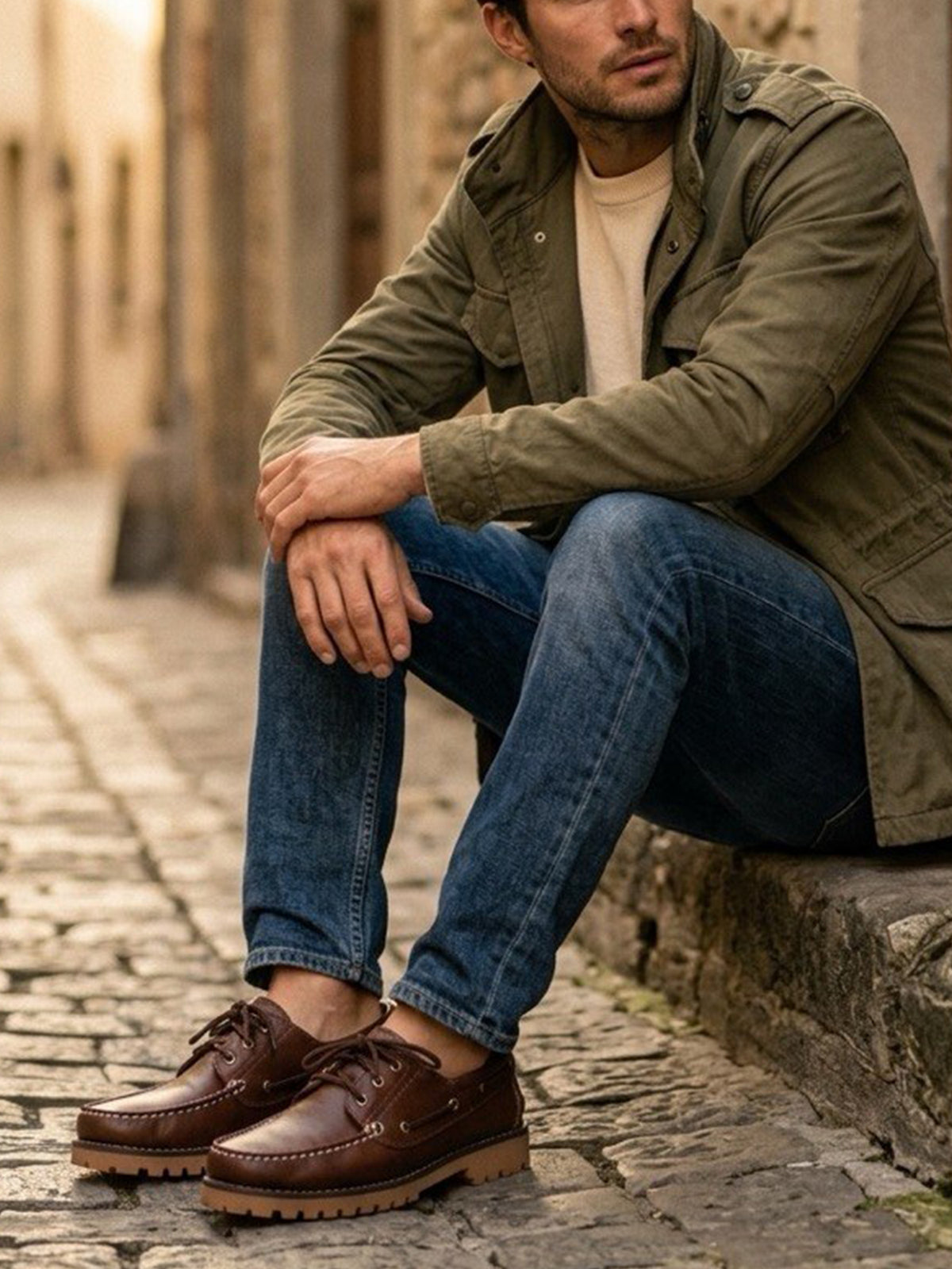 Deck Shoes in Chestnut