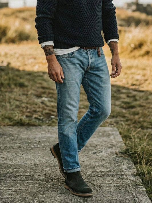 Continental Chelsea Boots in Black Vegan Suede