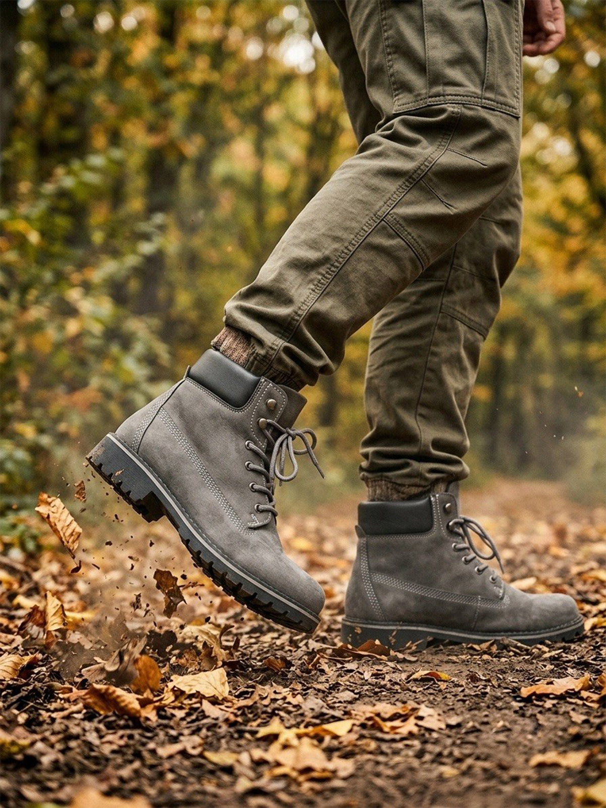 Dock Boots in Grey Vegan Suede