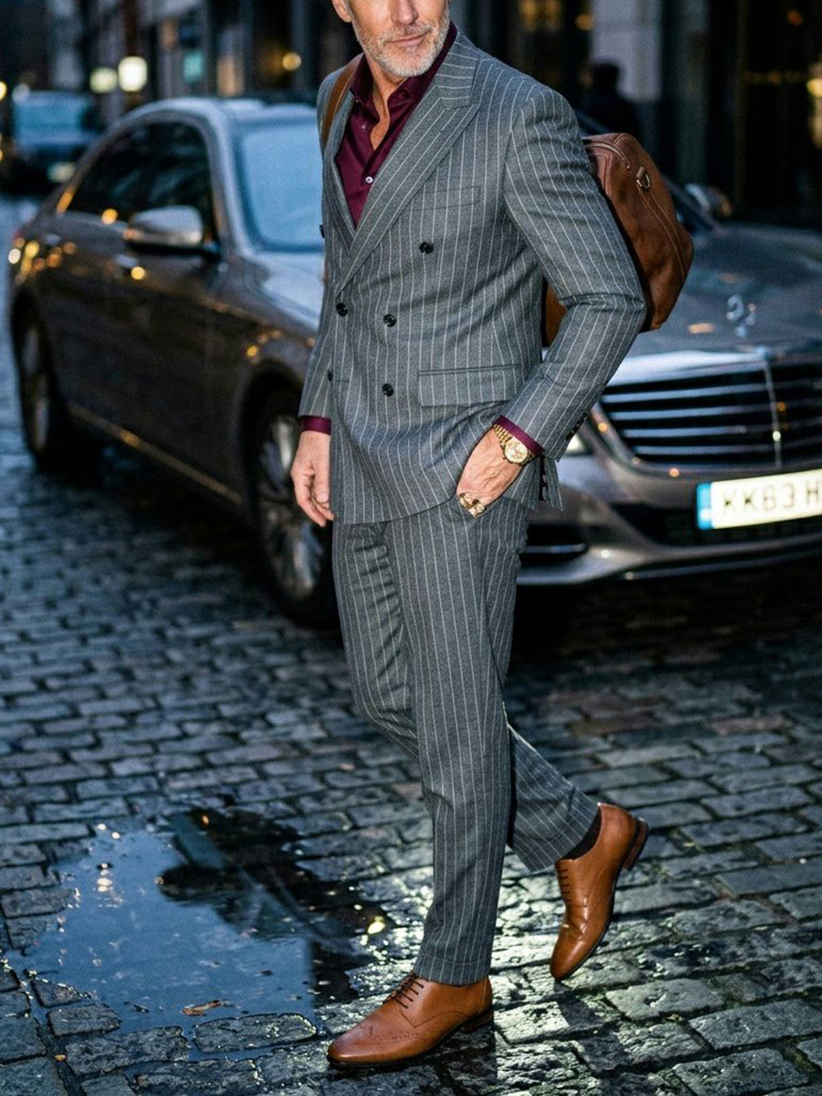 Slim Sole Brogues in Tan