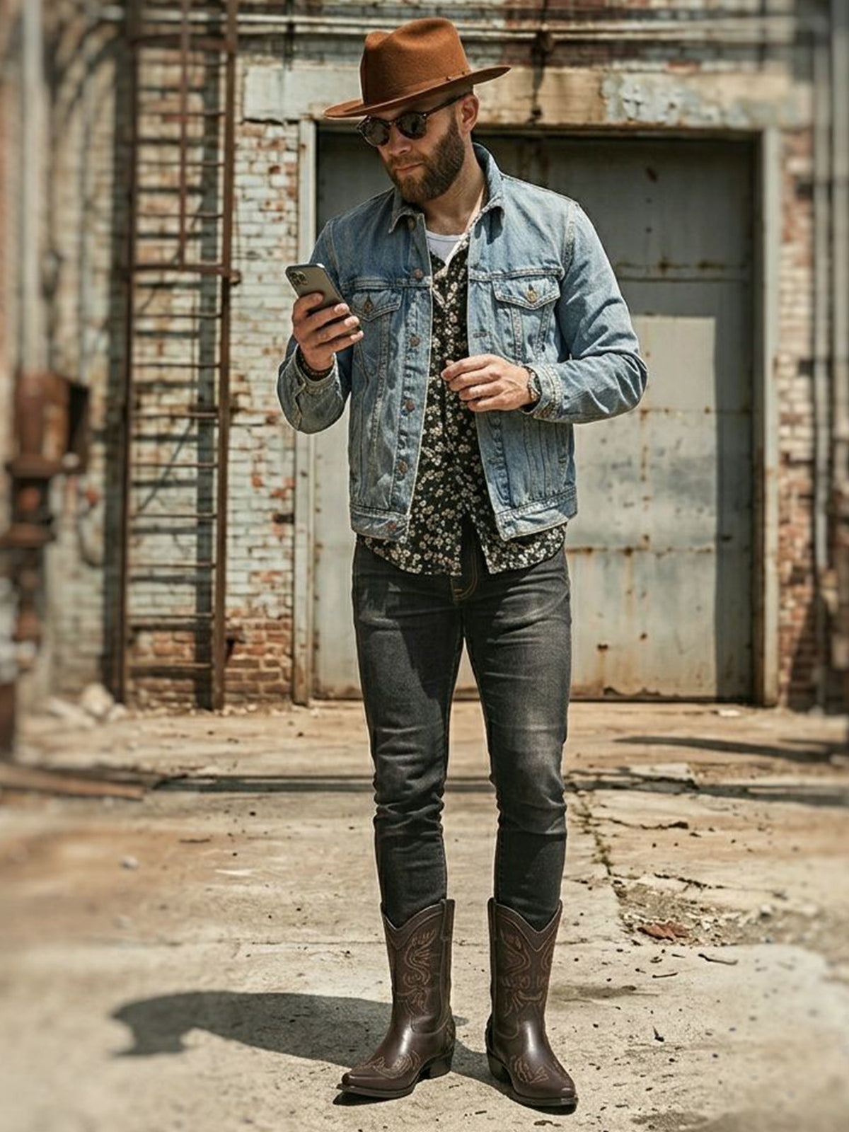 Western Boots in Dark Brown