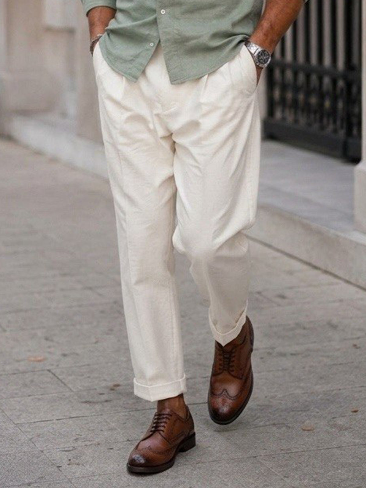 Goodyear Welt London Brogues in Chestnut