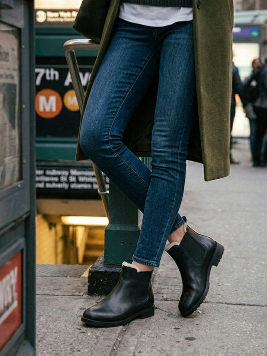 Luxe Insulated Smart Chelsea Boots in Black