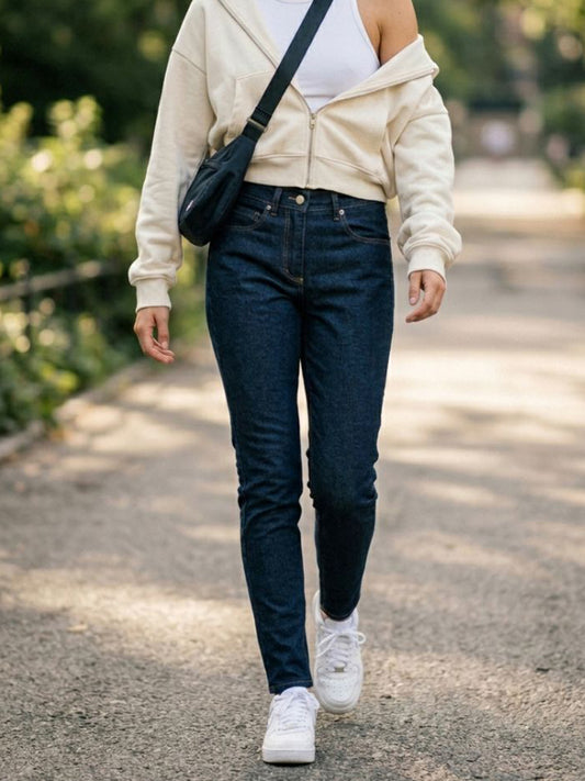 Classic Straight Leg Recycled Denim Jeans in Blue