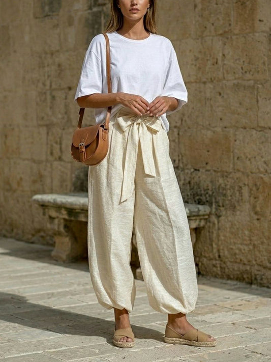 Recycled Espadrille Cross Over Straps in Beige Canvas