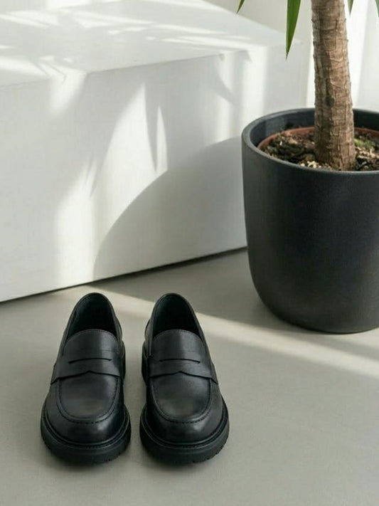 Chunky Sole Loafers in Black