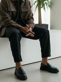 Chunky Sole Loafers in Black