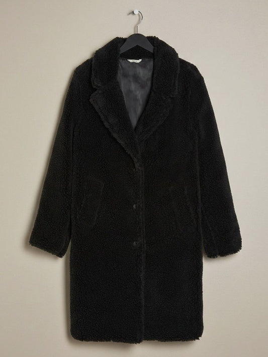 Recycled Teddy Coat in Tan Recycled Teddy