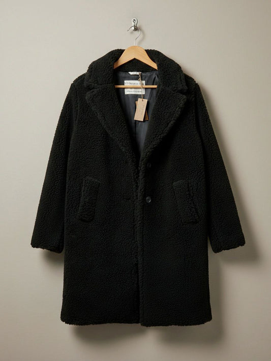 Recycled Teddy Coat in Tan Recycled Teddy