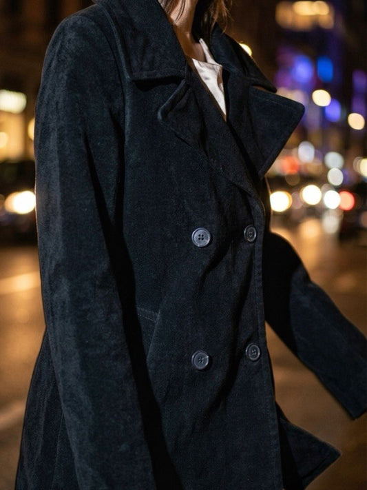 Vegan Wool Luxe Coat in Black