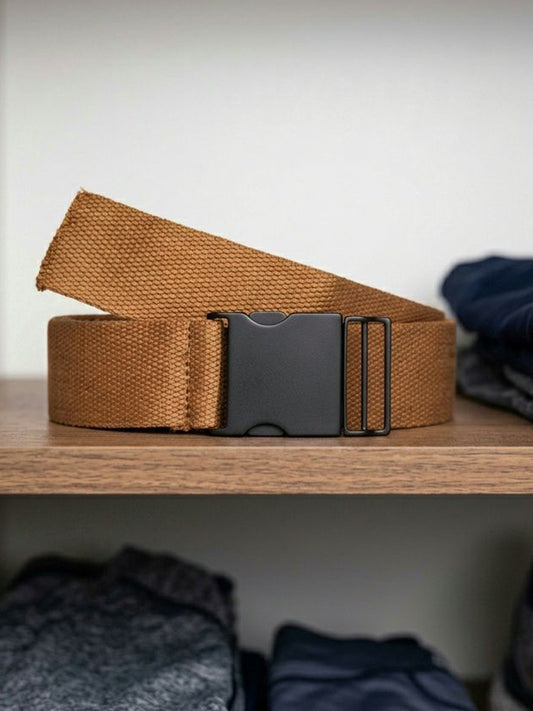 4cm Tencel & Metal Clip Belt in Black