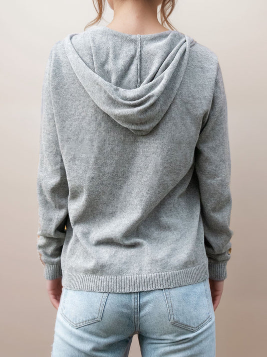 Recycled Knit Hoodie in Grey Knit