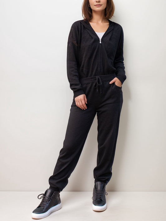 Recycled Knit Hoodie in Grey Knit