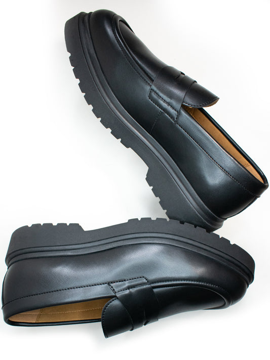 Chunky Sole Loafers in Black