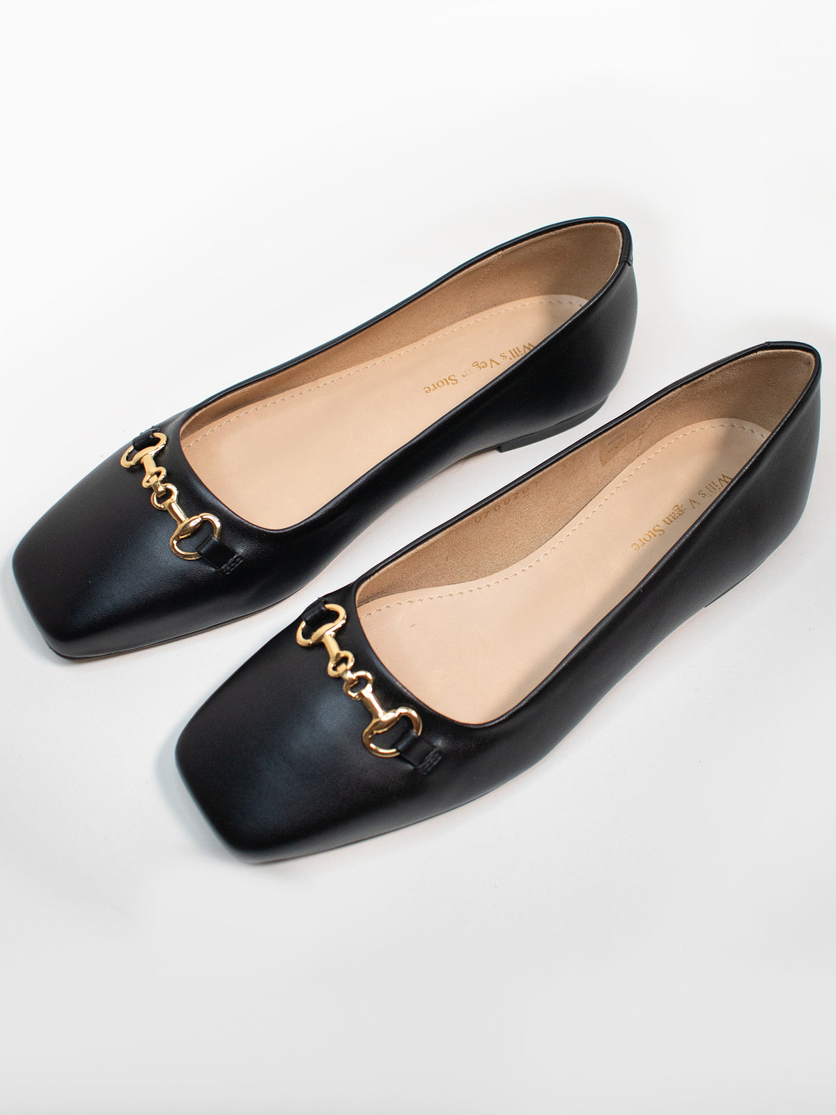 Square Toe Ballet Flats, toe detail