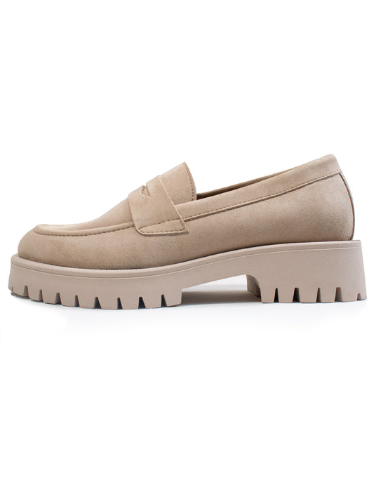 Track Sole Penny Loafers in Patent Black