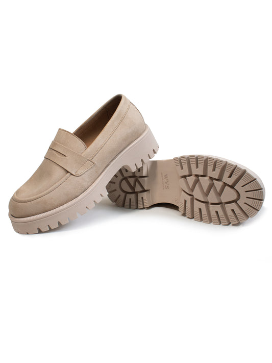 Track Sole Penny Loafers in Patent Black