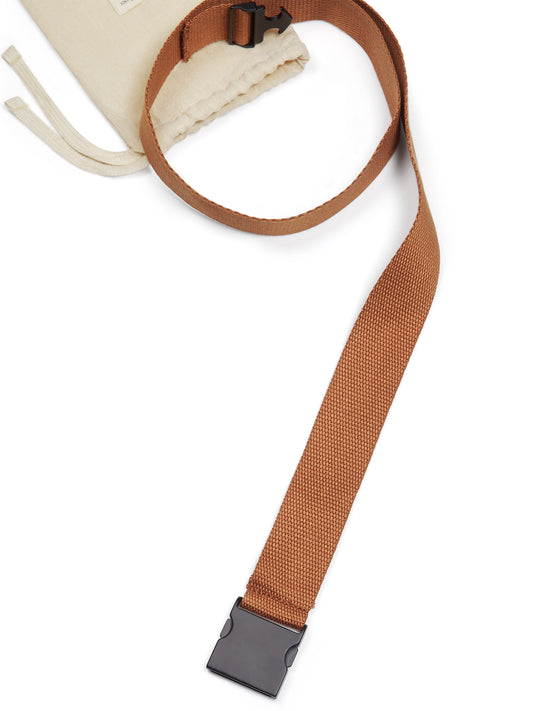 4cm Tencel & Metal Clip Belt in Black