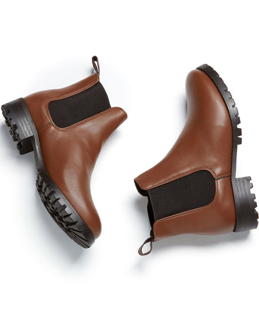 Wide Fit Luxe Deep Tread Chelsea Boots in Black