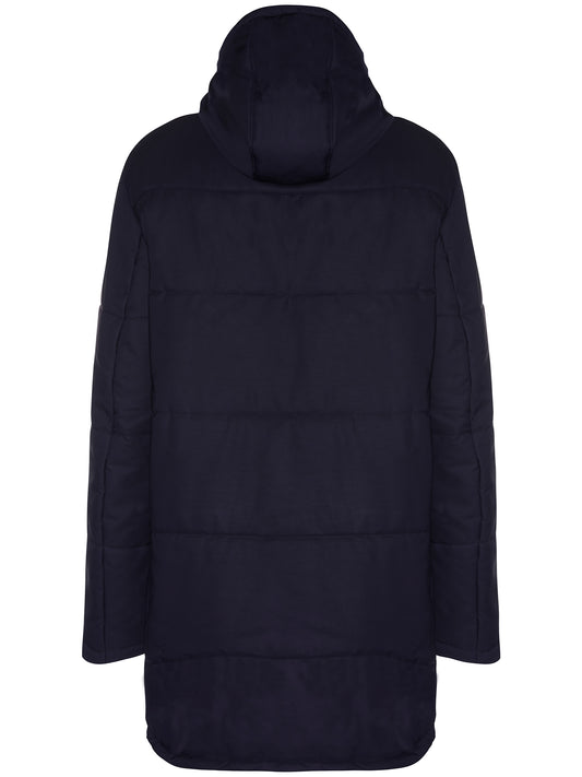 Recycled Quilted Parka in Navy Blue