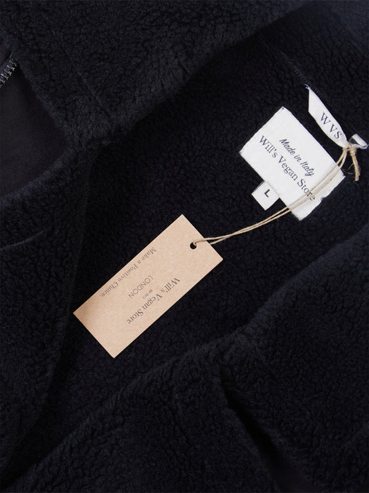 Recycled Vegan Shearling Aviator in Black